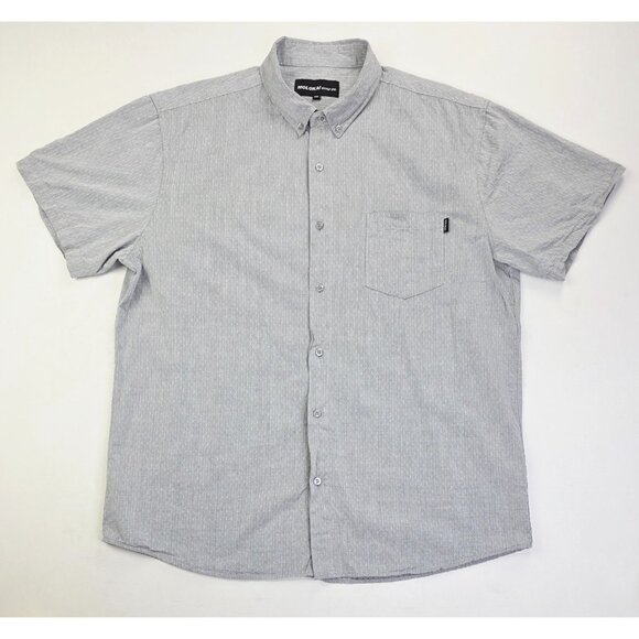 Molokai Size 2XL Men Gray White Pattern Short Sleeve Pocket Logo Tag Button Down - Picture 1 of 12